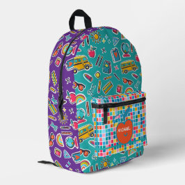 Gelukkige eerste schooldag Monogram Persoonlijk Bedrukte Rugzak