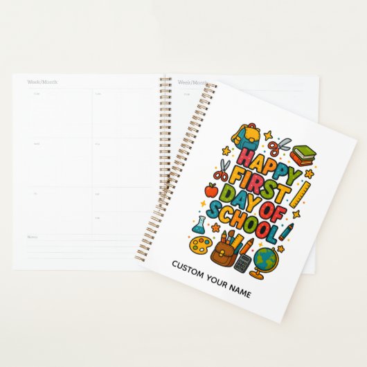 Gelukkige eerste schooldag planner (Display)