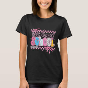 Gelukkige eerste schooldag potlood leraar kinderen t-shirt