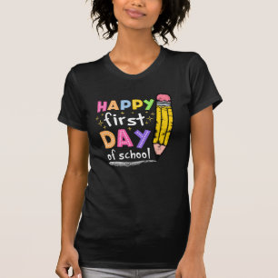 Gelukkige eerste schooldag potlood terug naar scho t-shirt