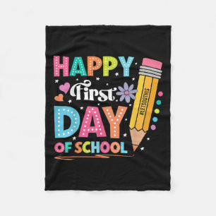 Gelukkige eerste schooldag potloodleraar Schattige Fleece Deken