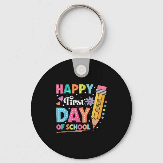 Gelukkige eerste schooldag potloodleraar Schattige Sleutelhanger (Voorkant)
