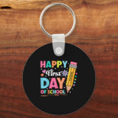 Gelukkige eerste schooldag potloodleraar Schattige Sleutelhanger (Voorkant)