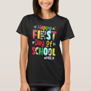 Gelukkige eerste schooldag Pre K leraar terug naar T-shirt
