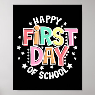 Gelukkige eerste schooldag Retro groovy terug naar Poster