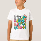 Gelukkige eerste schooldag t-shirt (Voorkant)