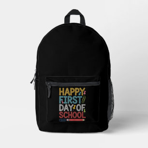 Gelukkige eerste schooldag Terug naar school  Bedrukte Rugzak