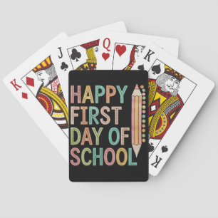 Gelukkige eerste schooldag Terug naar school Pokerkaarten
