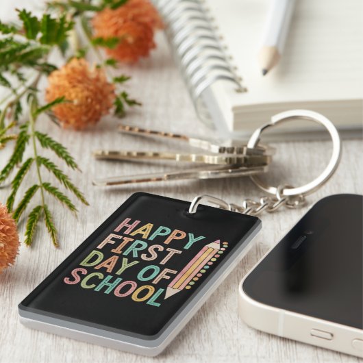 Gelukkige eerste schooldag Terug naar school Sleutelhanger (Voorkant Rechts)