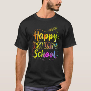 Gelukkige eerste schooldag Tie Dye Terug naar scho T-shirt
