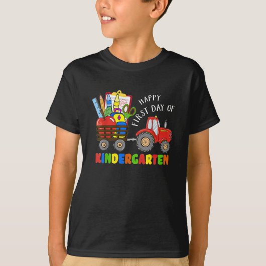 Gelukkige eerste schooldag Tractorboerderij  T-shirt (Voorkant)