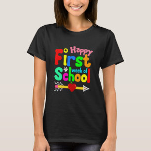 Gelukkige Eerste Schoolweek Leraar Kinderen Terug  T-shirt