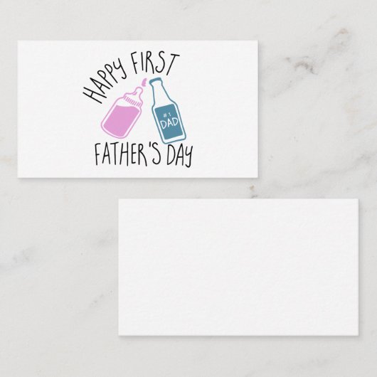 gelukkige eerste vader is day dad t - shirts contactkaartje (Voorkant / Achterkant)