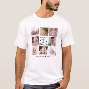 Gelukkige eerste Vaderdag 8 foto collage T-shirt