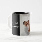 Gelukkige eerste vaderdag cadeau tweekleurige koffiemok (Voorkant links)