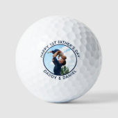Gelukkige Eerste Vaderdag Custom Foto & Tekst Golfballen (Voorkant)