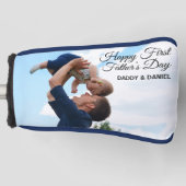 Gelukkige Eerste Vaderdag Custom Foto & Tekst Golfheadcover (Voorkant)