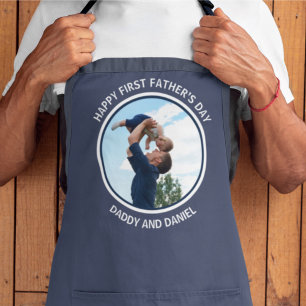 Gelukkige Eerste Vaderdag Custom Foto & Tekst Schort