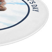 Gelukkige Eerste Vaderdag Custom Foto & Tekst Snijplank (Hoek)