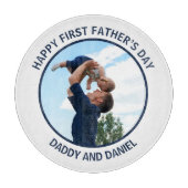 Gelukkige Eerste Vaderdag Custom Foto & Tekst Snijplank (Voorkant)