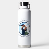 Gelukkige Eerste Vaderdag Custom Foto & Tekst Waterfles (Achterkant)