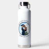 Gelukkige Eerste Vaderdag Custom Foto & Tekst Waterfles (Voorkant)