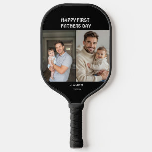 Gelukkige eerste vaderdag fotocollage pickleball paddle