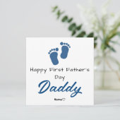 Gelukkige eerste Vaderdag – gepersonaliseerde foto Feestdagenkaart (Staand voorkant)