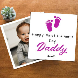 Gelukkige eerste Vaderdag – gepersonaliseerde foto Feestdagenkaart
