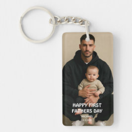 Gelukkige eerste vaderdag / gepersonaliseerde naam sleutelhanger