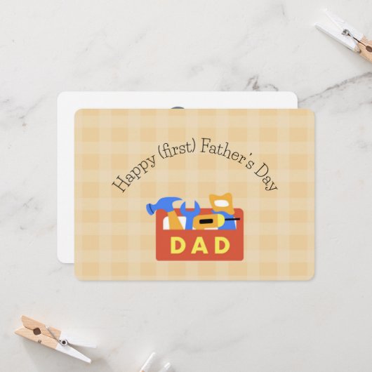 Gelukkige eerste Vaderdag Kaart (Voorkant / Achterkant in situ)