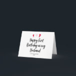 Gelukkige eerste verjaardag als Kaart<br><div class="desc">Deze leuke Happy First Birthday als My Husband Kaart,  is een leuke manier om je nieuwe Hubby's verjaardag te vieren!</div>