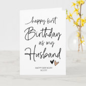 Gelukkige eerste verjaardag als mijn man cadeau va kaart (Gele Bloem)