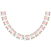 Gelukkige eerste verjaardag banner, flamingo's vlaggetjes (Alle)