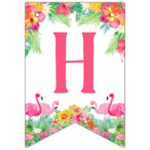 Gelukkige eerste verjaardag banner, flamingo's vlaggetjes (Eerste vlag)