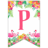 Gelukkige eerste verjaardag banner, flamingo's vlaggetjes (Derde vlag)