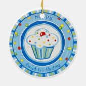 gelukkige eerste verjaardag keramisch ornament (Achterkant)