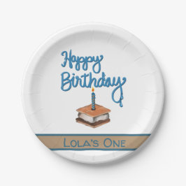 Gelukkige Eerste Verjaardag S'more Papieren Bordje