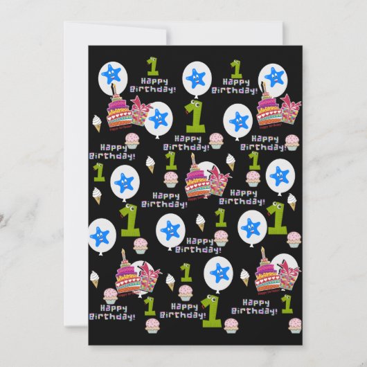 Gelukkige Eerste Verjaardag Uitnodiging Eerste Ver (Voorkant)