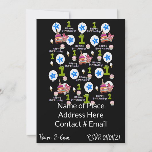 Gelukkige Eerste Verjaardag Uitnodiging Eerste Ver (Achterkant)