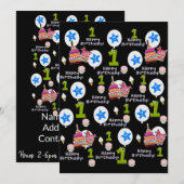 Gelukkige Eerste Verjaardag Uitnodiging Eerste Ver (Voorkant / Achterkant)