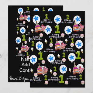 Gelukkige Eerste Verjaardag Uitnodiging Eerste Ver