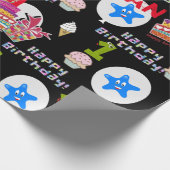 Gelukkige Eerste Verjaardag Verpakking Papieren Ba Cadeaupapier (Hoek)