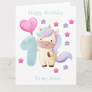 "Gelukkige eerste verjaardag voor mijn nichtje" Kaart