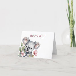 Gelukkige eerste verjaardag waterverf koala bedankkaart