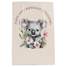 Gelukkige eerste verjaardag Waterverf Koala Medium Cadeauzakje