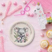 Gelukkige eerste verjaardag Waterverf Koala Papieren Bordje (Feest)