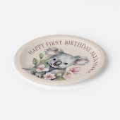 Gelukkige eerste verjaardag Waterverf Koala Papieren Bordje (Gekanteld)