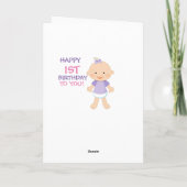 "GELUKKIGE EERSTE VERJAARDAG!" Wenskaart Kaart (Achterkant)