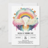 Gelukkige Elegante Wolken Meisje Verjaardag Kaart (Voorkant)